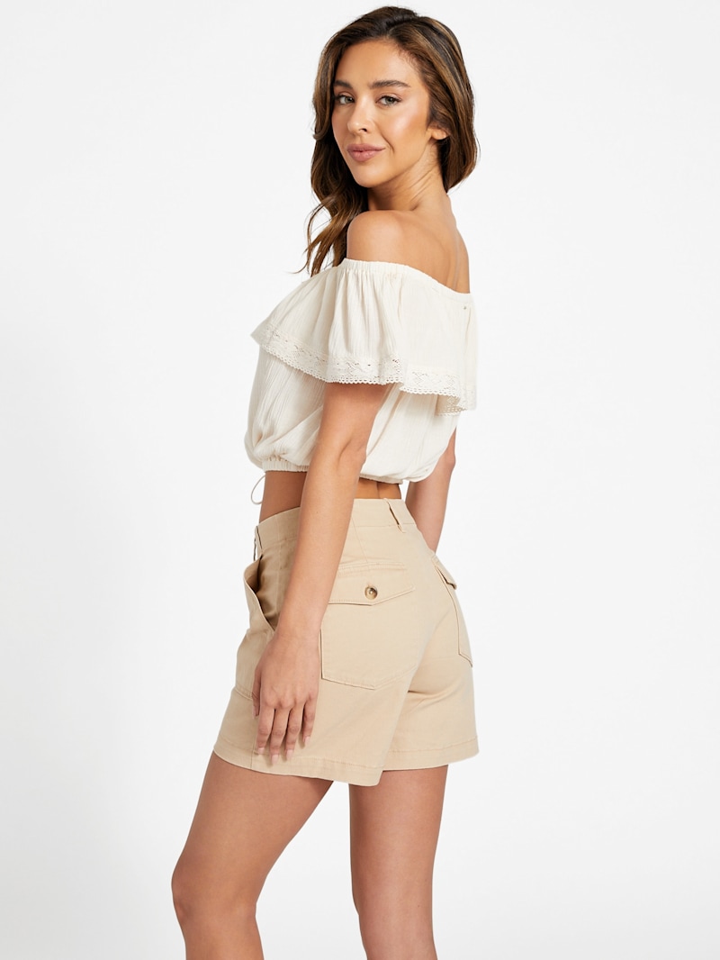 Belize Off-Shoulder Crop Top | GUESS Factory