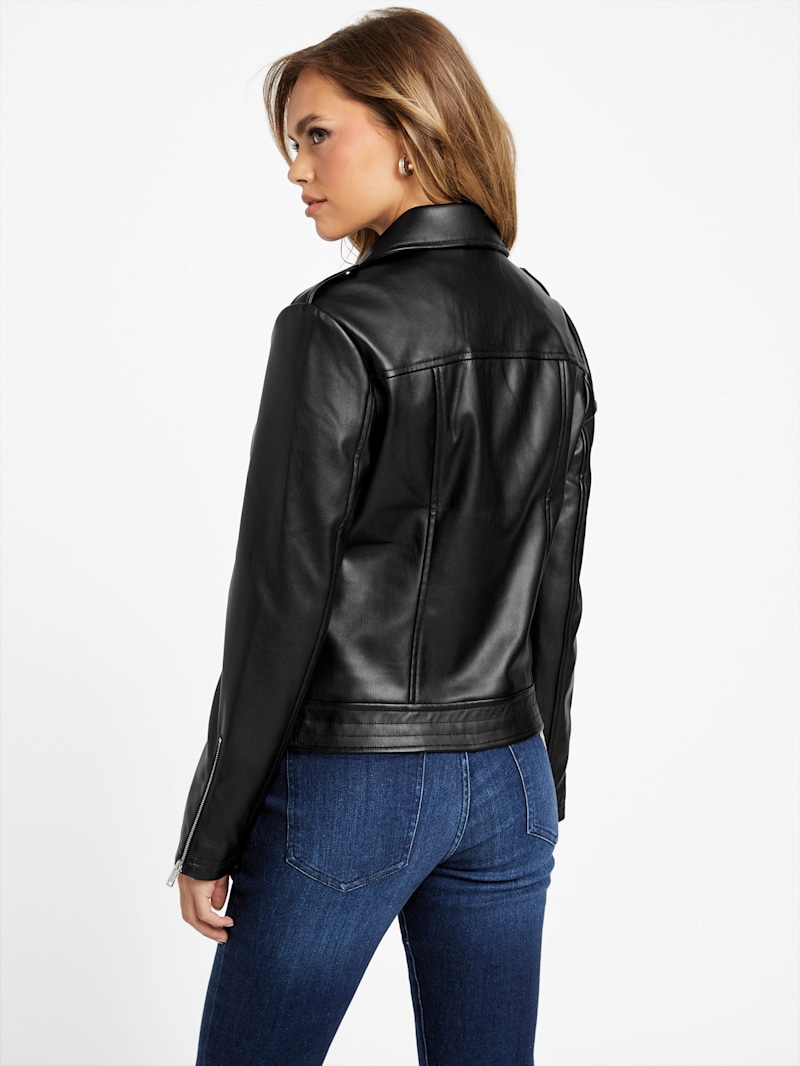 Zita Faux-Leather Moto Jacket | GUESS Factory