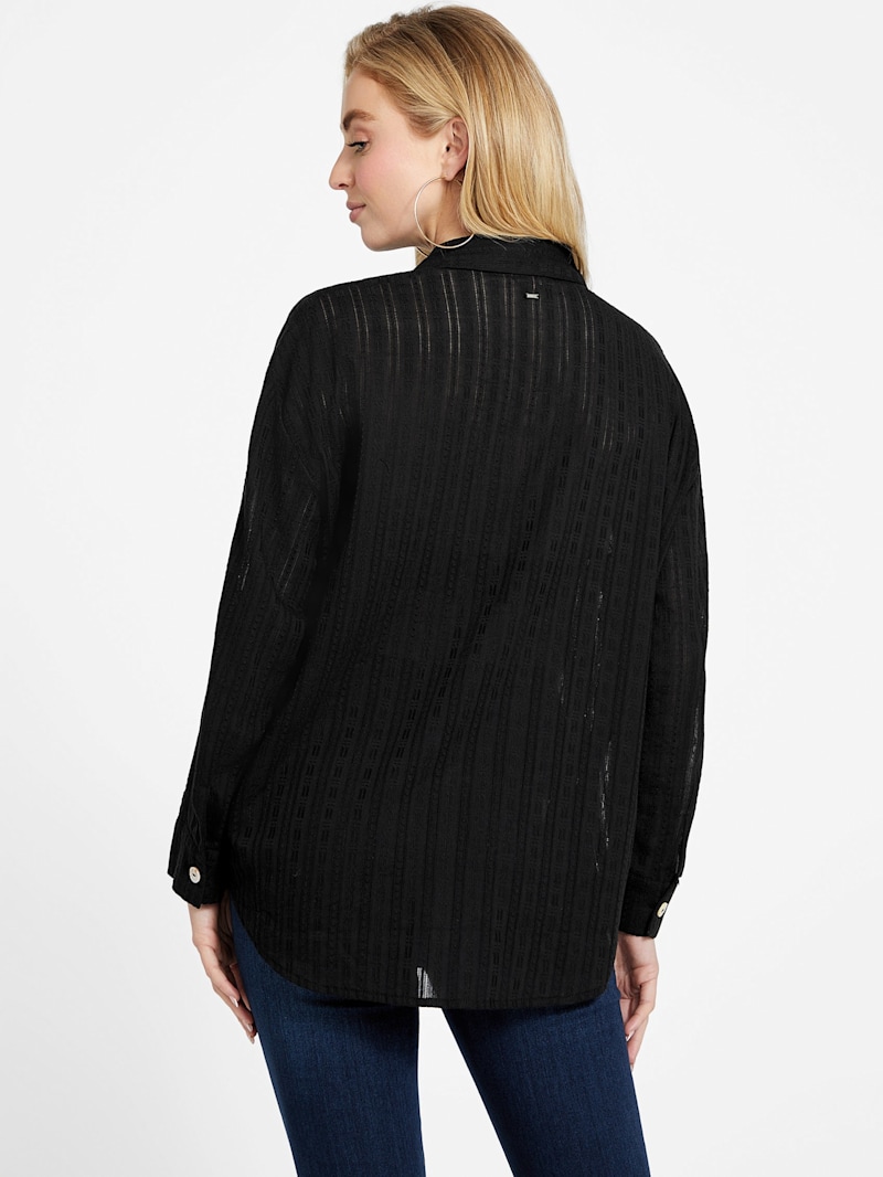 トップス IRELAND HANDKNIT BLACK36 CAROL | 12g Mesh Knit Polo | Black – HANSEN Garments