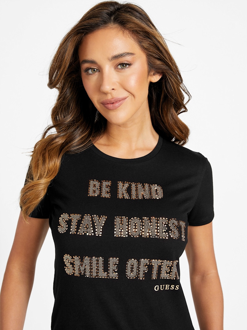 Be Kind Rhinestone Tee | GUESS Factory
