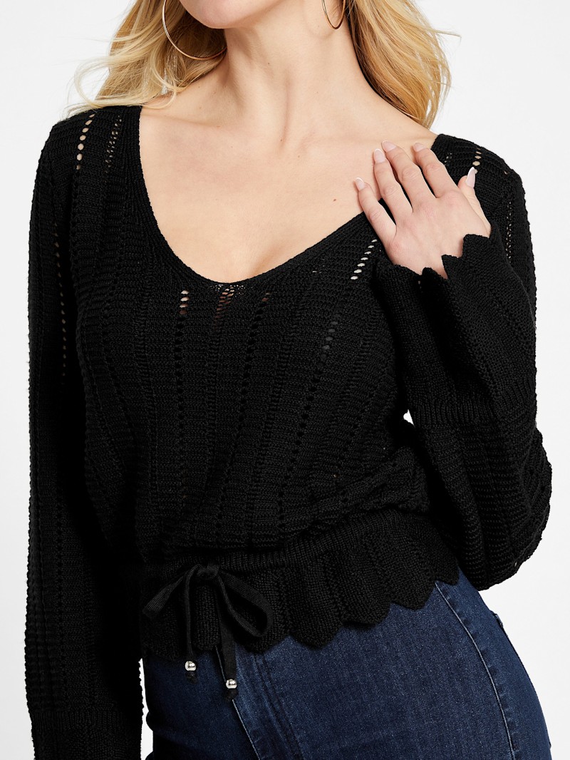 Rylie Scalloped Sweater | GUESS Factory