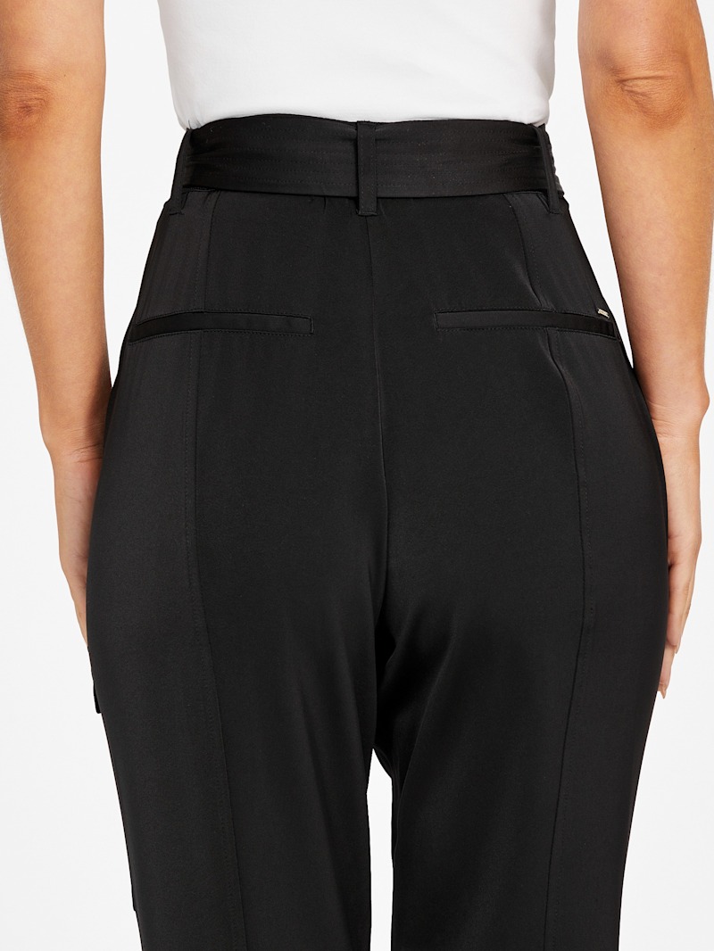 Belinda Skinny Satin Cargo Pants | GUESS Factory