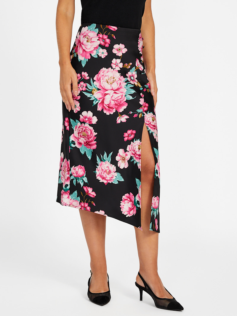 Aurora Floral Midi Skirt | GUESS Factory