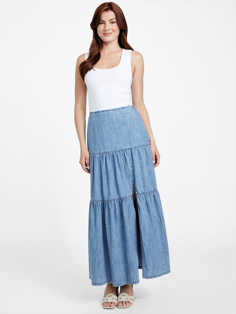Gloria Denim Maxi Skirt | GUESS Factory