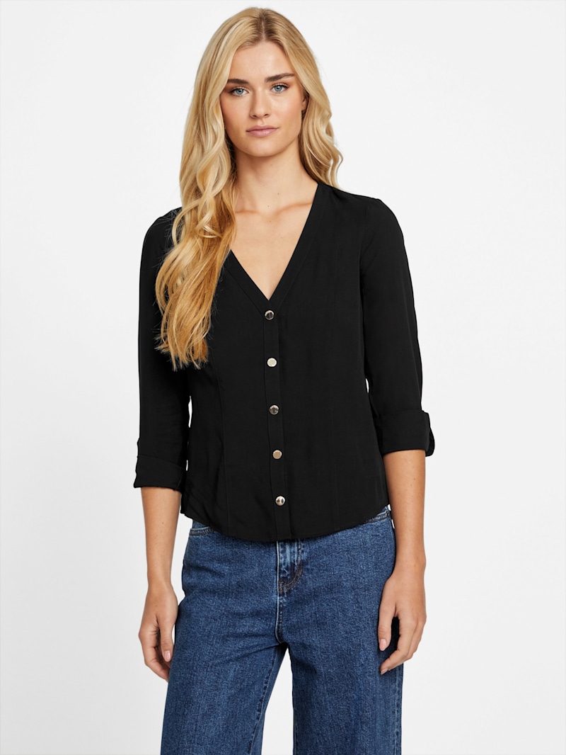 karieee Kadie Woven Top | GUESS Factory