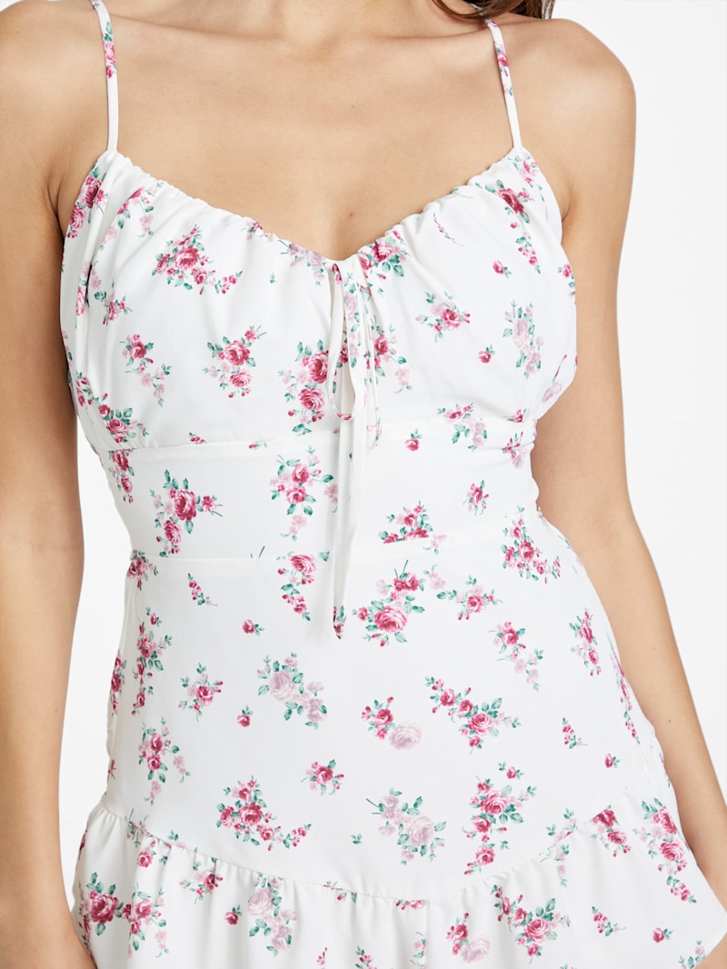 Anaya Mini Floral Ruffle Dress | GUESS Factory