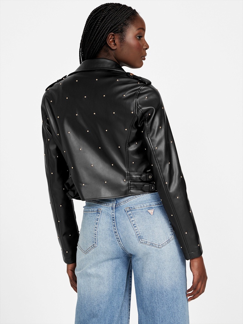 Tiana Faux-Leather Moto Jacket | GUESS Factory