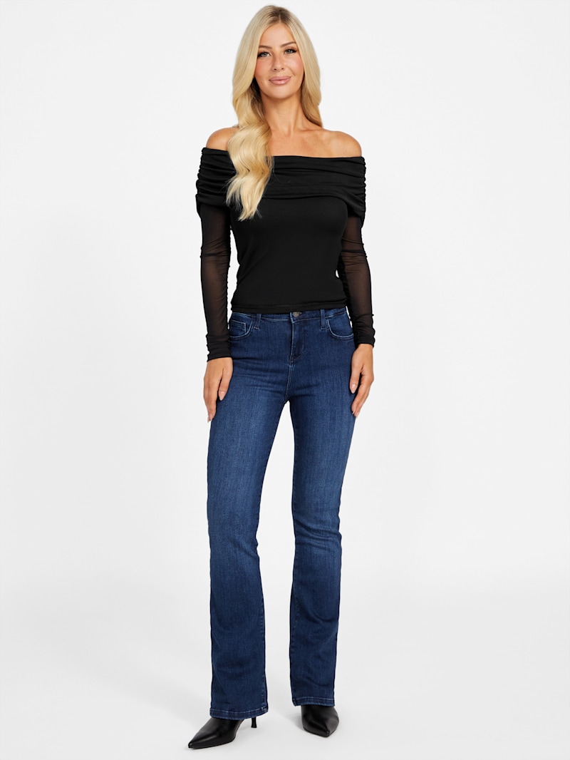 Lacey Sheer Off-the-Shoulder Top | GUESS Factory
