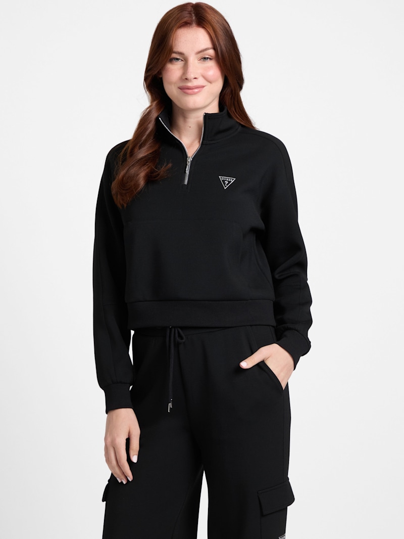 NKNIT half zip sweatshirt size② Nessa Half-Zip Sweatshirt | GUESS Factory Ca