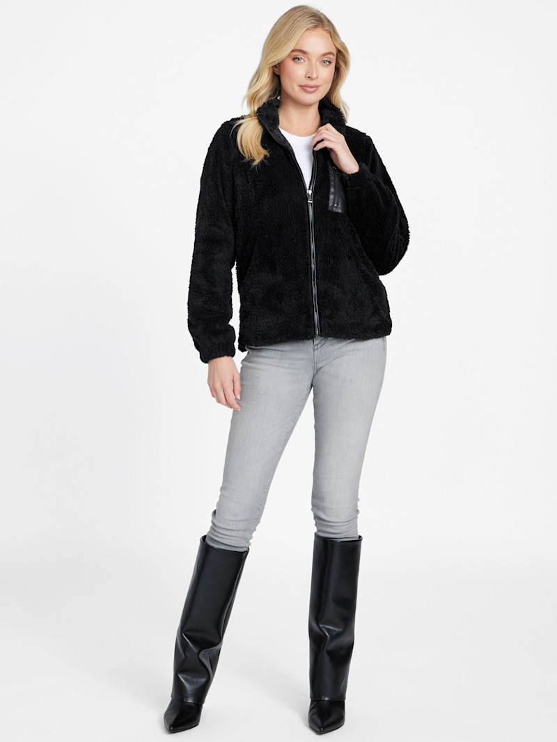 Fatima Teddy Zip Sweatshirt | GUESS Factory