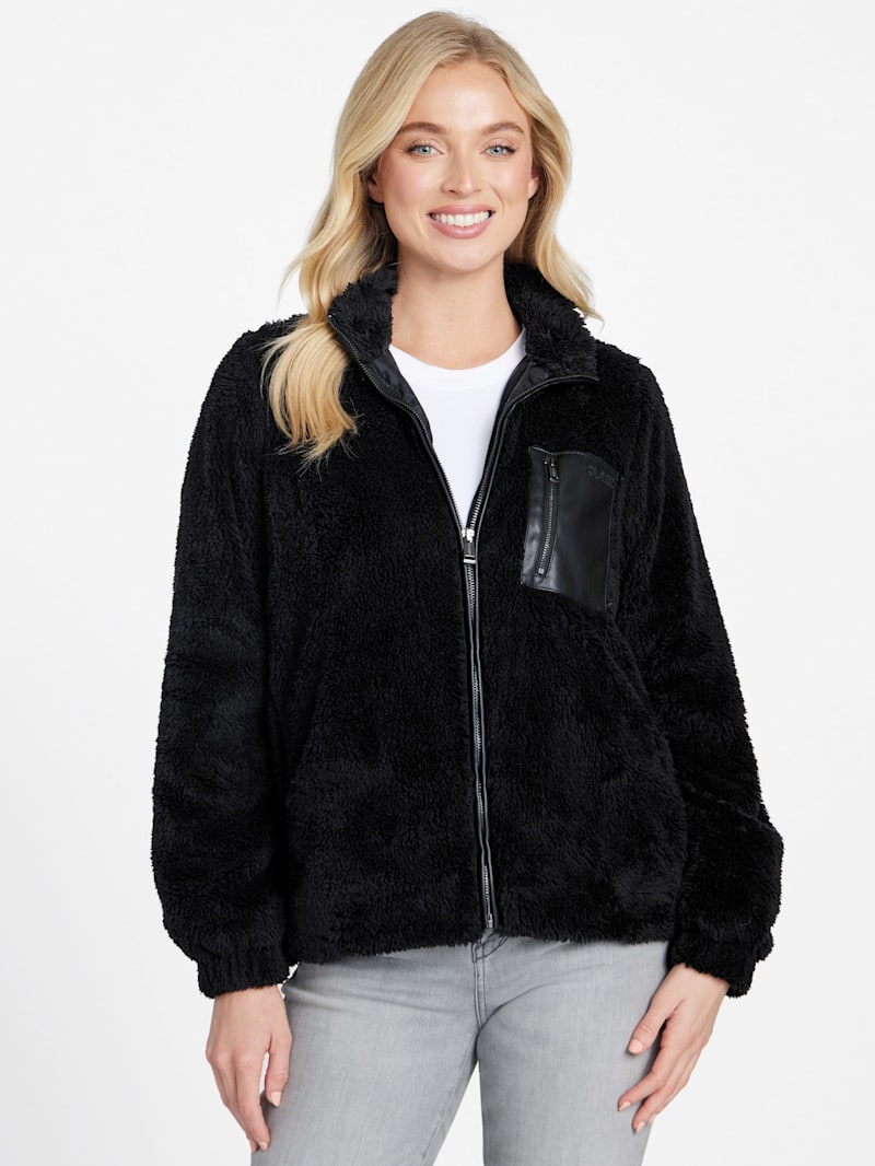 Fatima Teddy Zip Sweatshirt | GUESS Factory