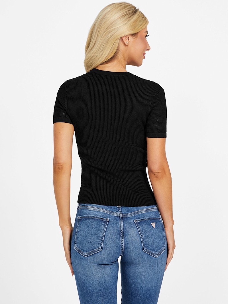 Eco Amaira Logo Sweater Tee | GUESS Factory