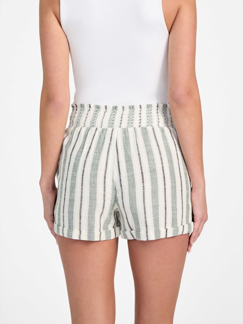 ショートパンツ STRIPED LINEN BERMUDA SHORTS Ama Linen Bermuda Shorts Stripe – VRG GRL