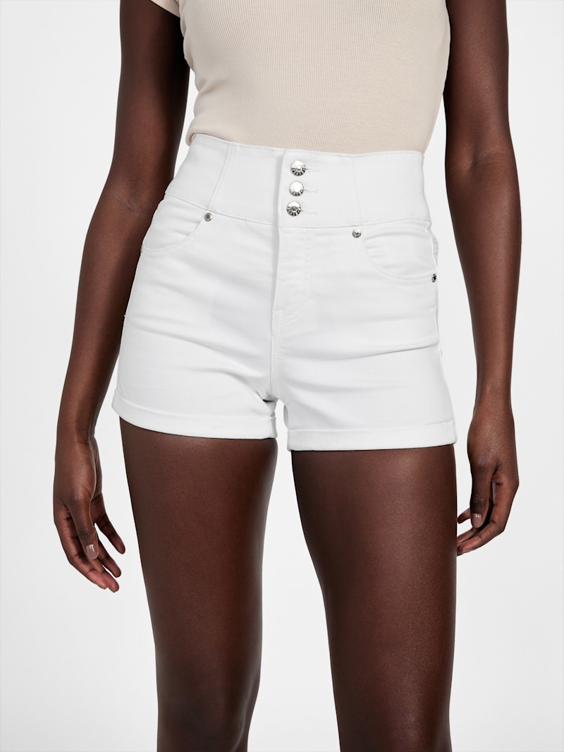 Milan High-Rise Denim Corset Shorts | GUESS Factory