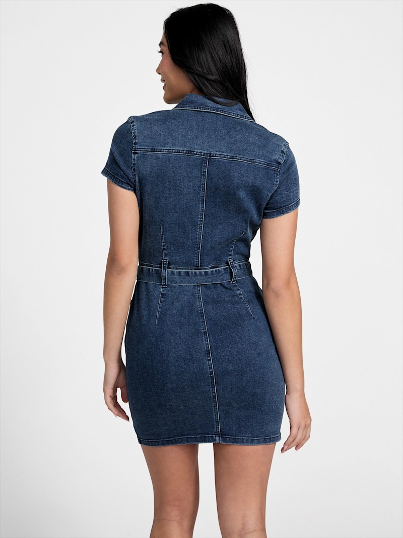 Eco Deanna Belted Denim Dress | GUESS Factory