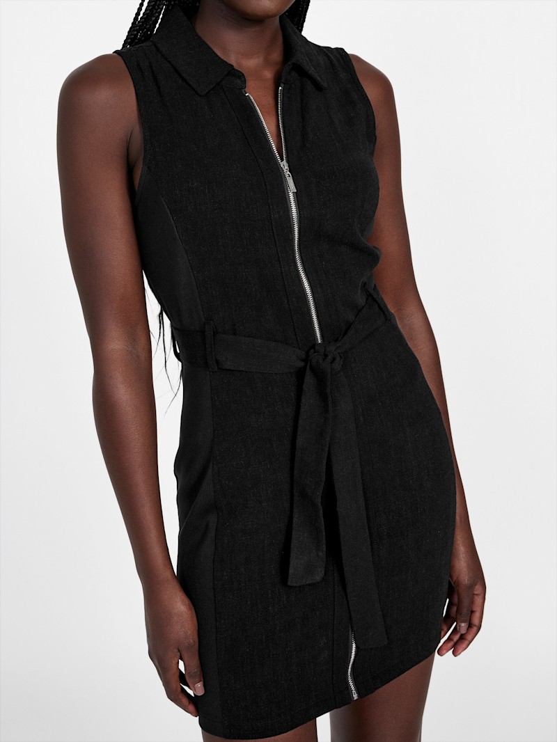 Harper Linen-Blend Dress | GUESS Factory