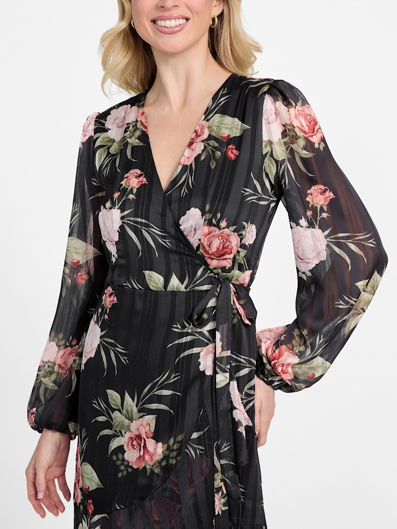 Sidel Printed Wrap Dress | GUESS Factory
