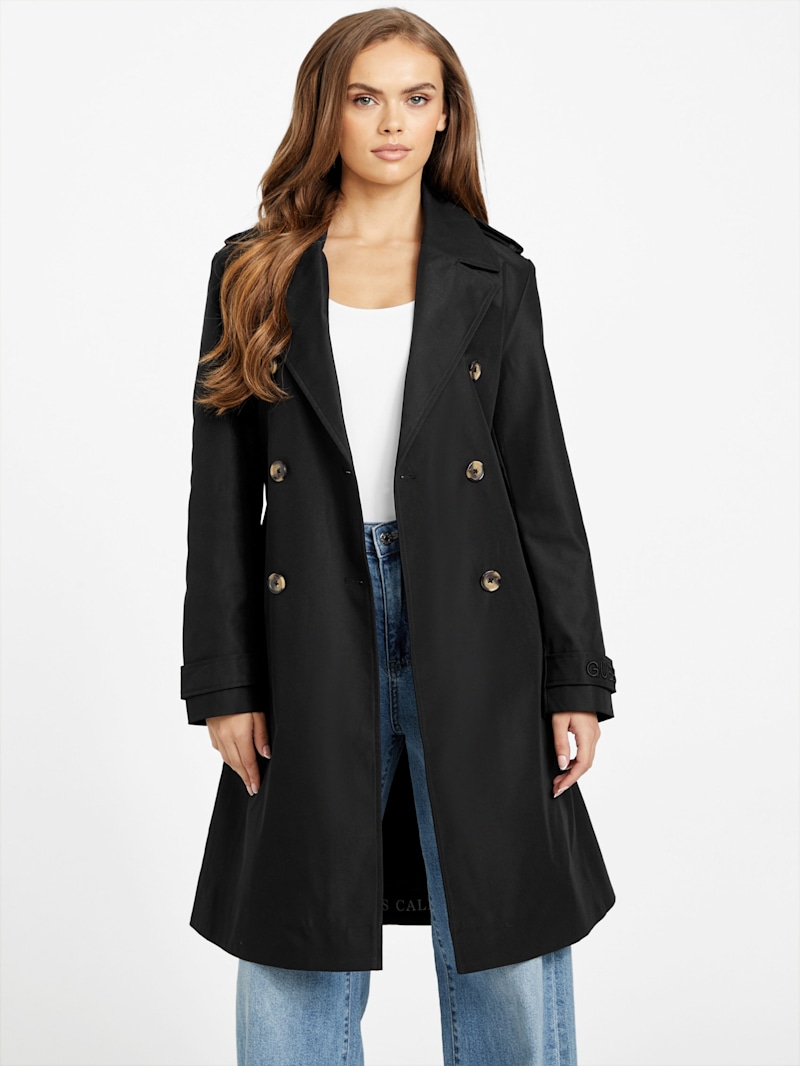 thumbnail interactive-video image 1 of GUESS Double Breasted Wool Blend Trench | Nordstrom 1 of 11