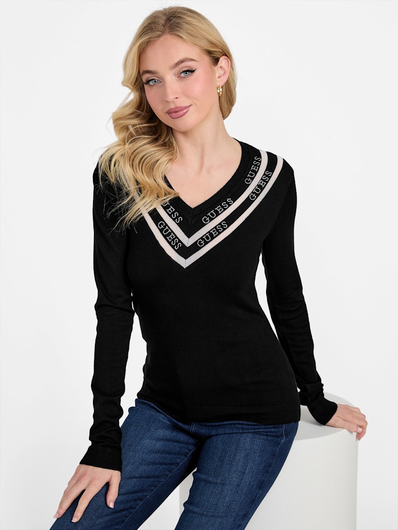 ひな Davinia V-Neck Sweater | GUESS Factory