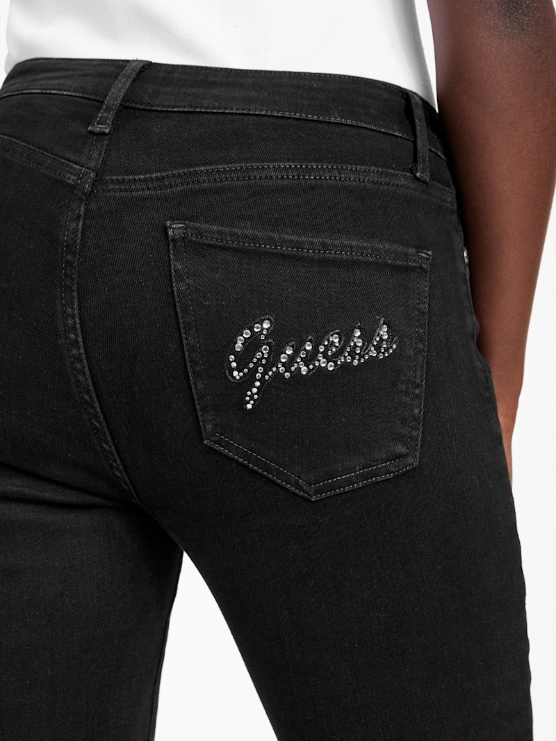 Eco Serena Mid-Rise Bling Pocket Skinny Jeans | GUESS Factory