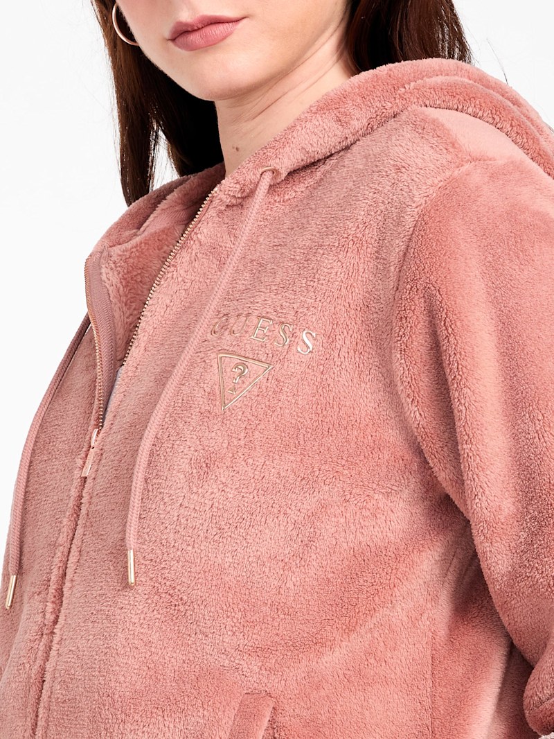 Lolly Sherpa Zip Hoodie | GUESS Factory