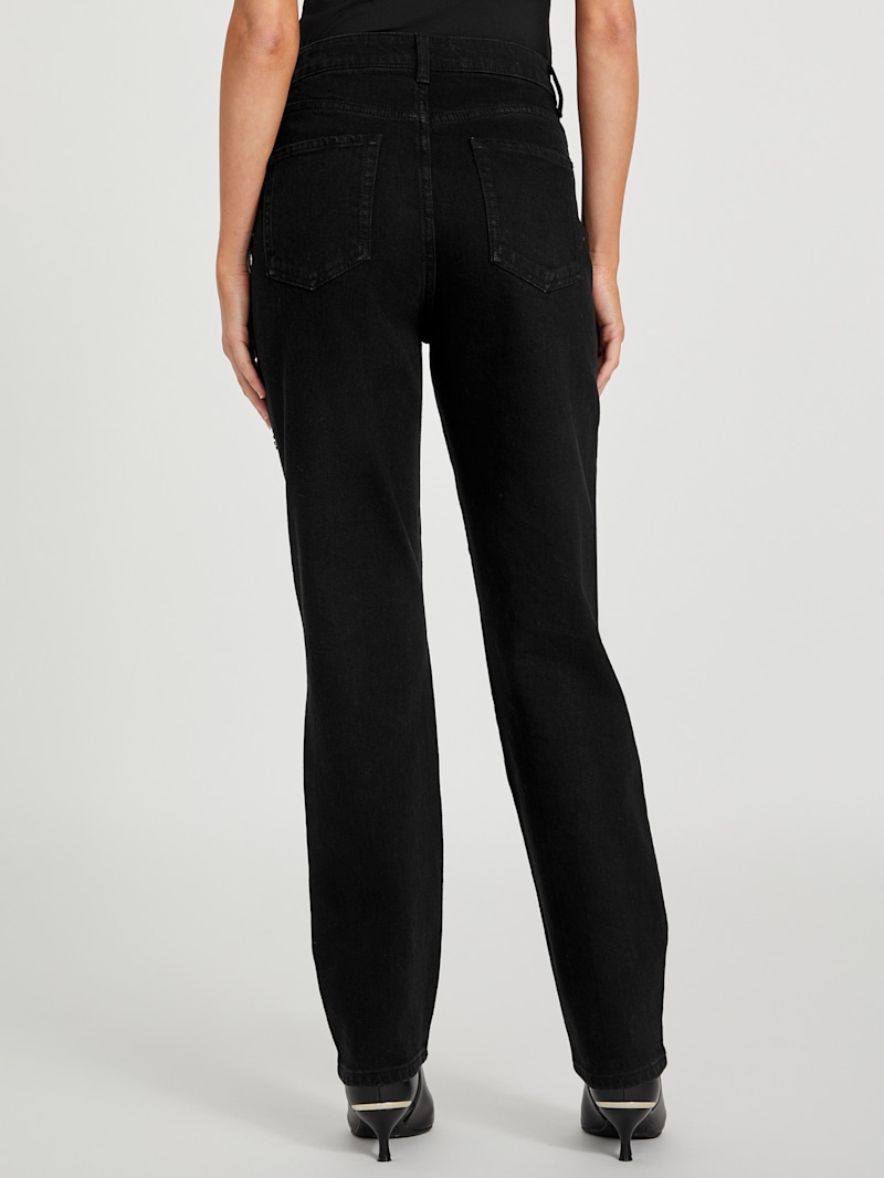 Renda Rhinestone High-Rise Straight Jeans | GUESS Factory