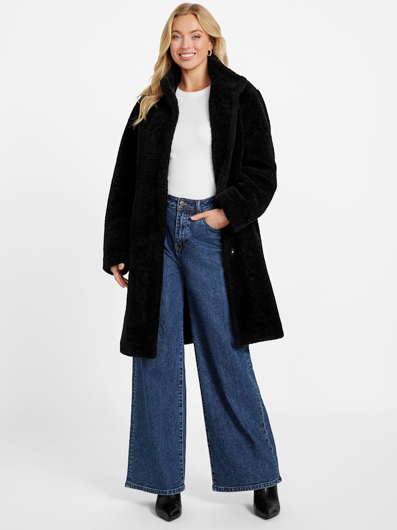 Laila Shearling Coat | GUESS Factory