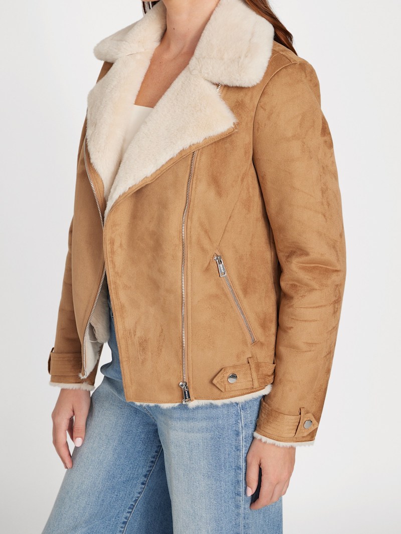 Savine Shearling Jacket | GUESS Factory