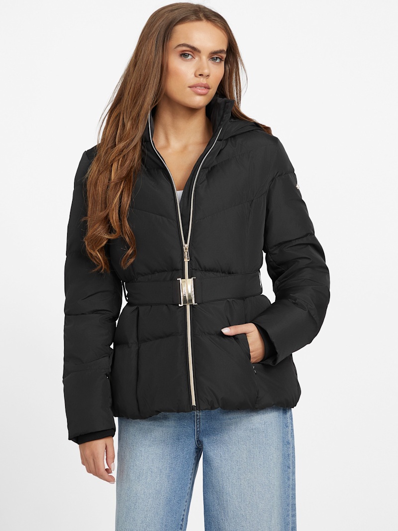 Sally Belted Real-Down Jacket | GUESS Factory