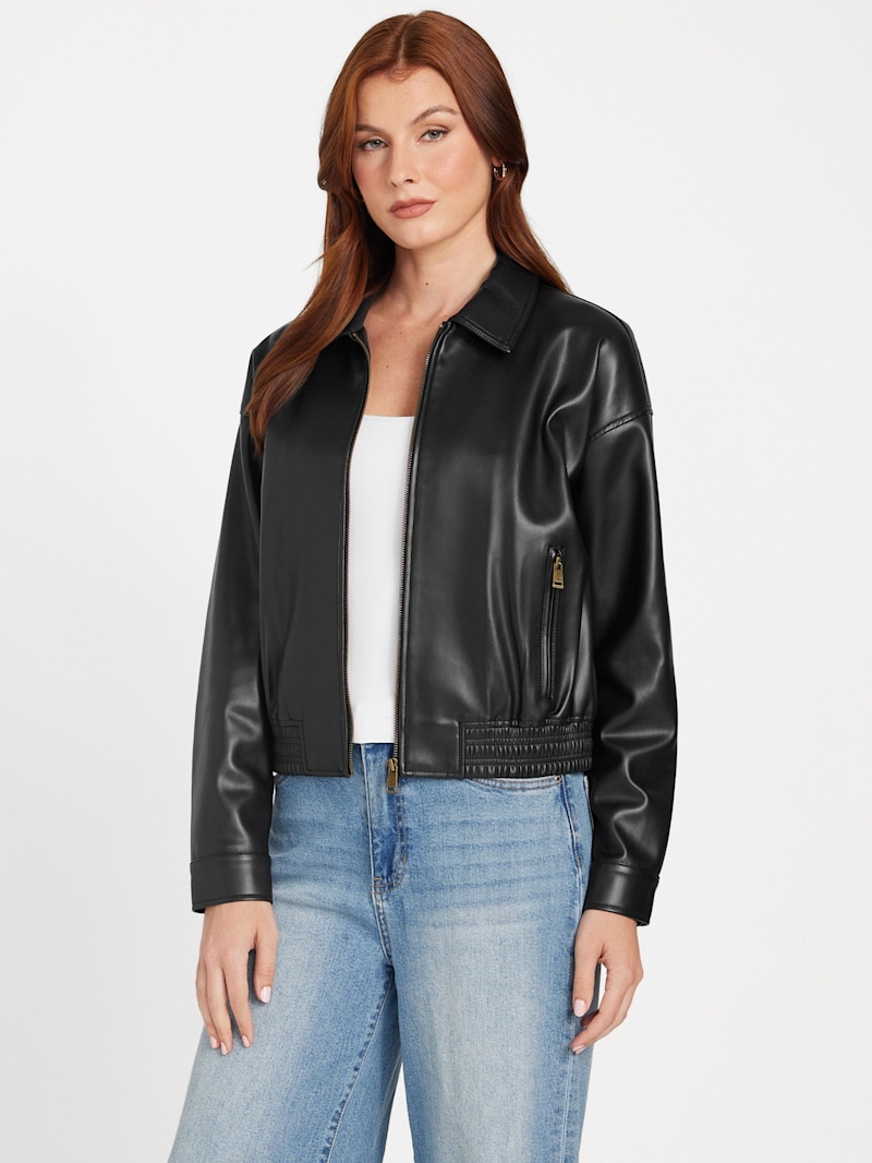 Amelia Faux-Leather Jacket | GUESS Factory