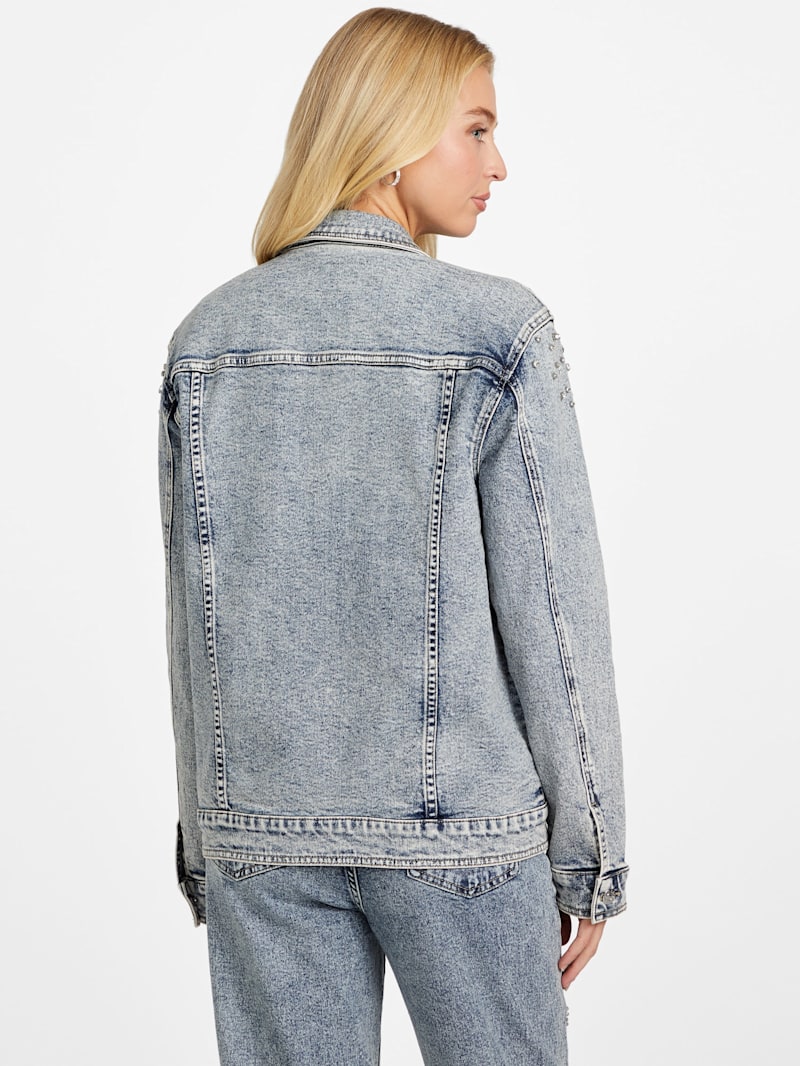 Arielle Embellished Denim Jacket | GUESS Factory