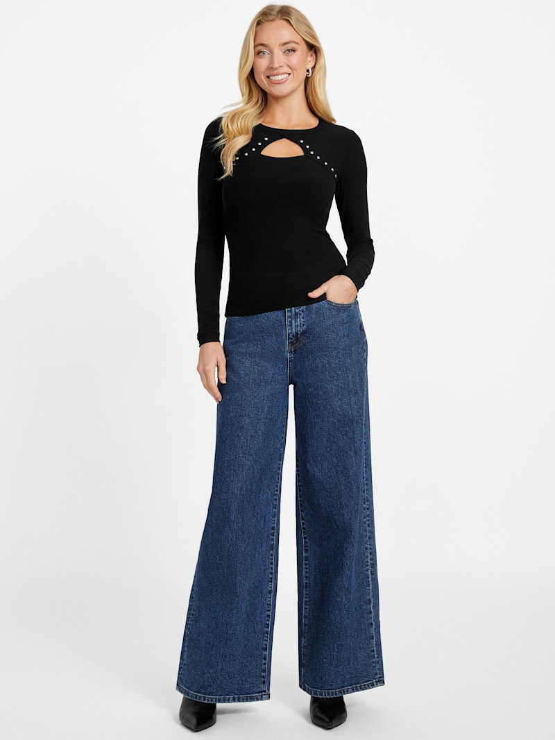 Orion Crystal Cutout Top | GUESS Factory