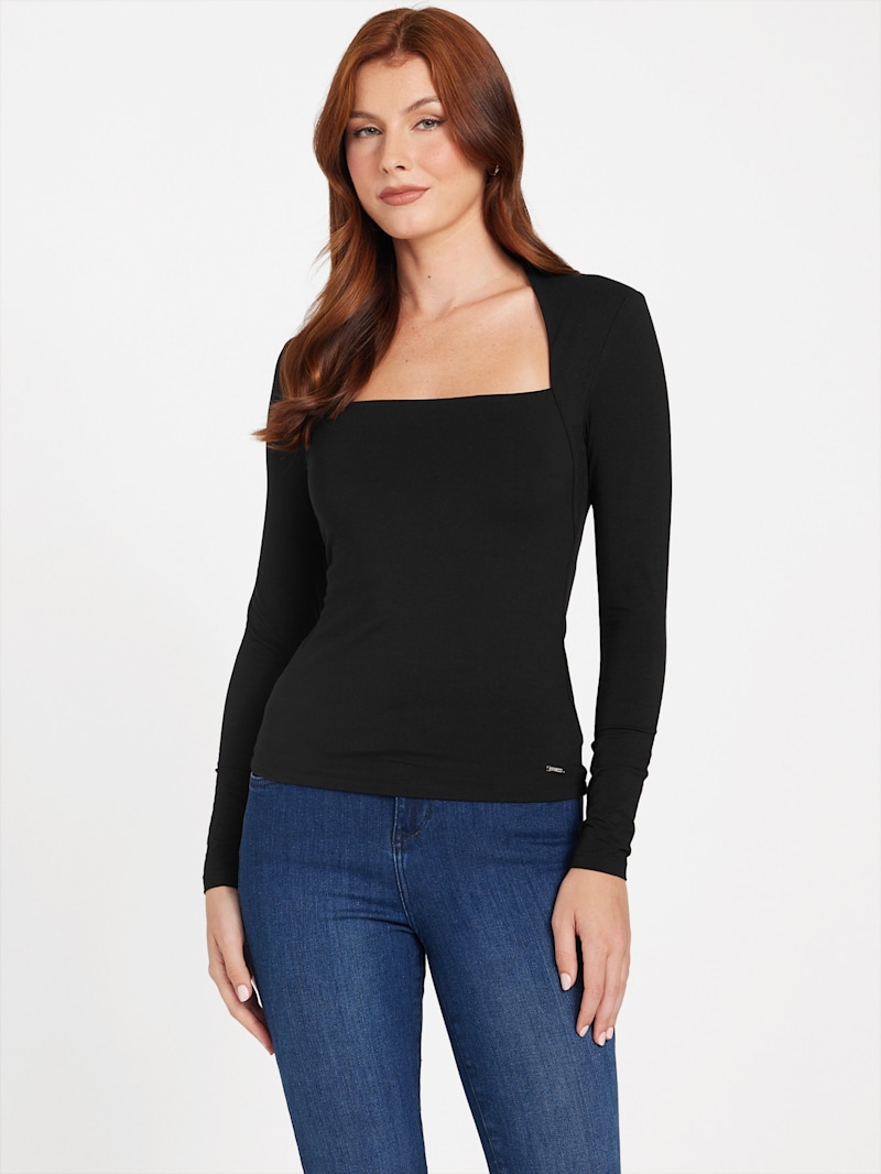 Emmy Square-Neck Top | GUESS Factory