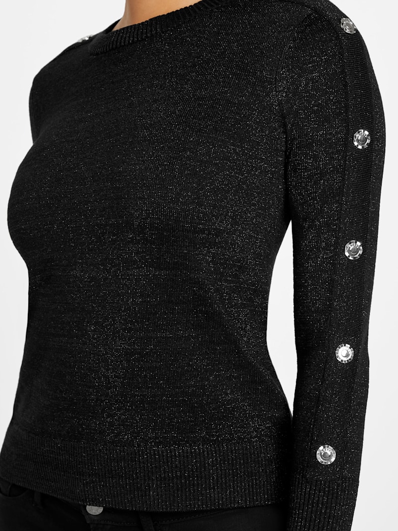 Rachel Button Long-Sleeve Sweater | GUESS Factory