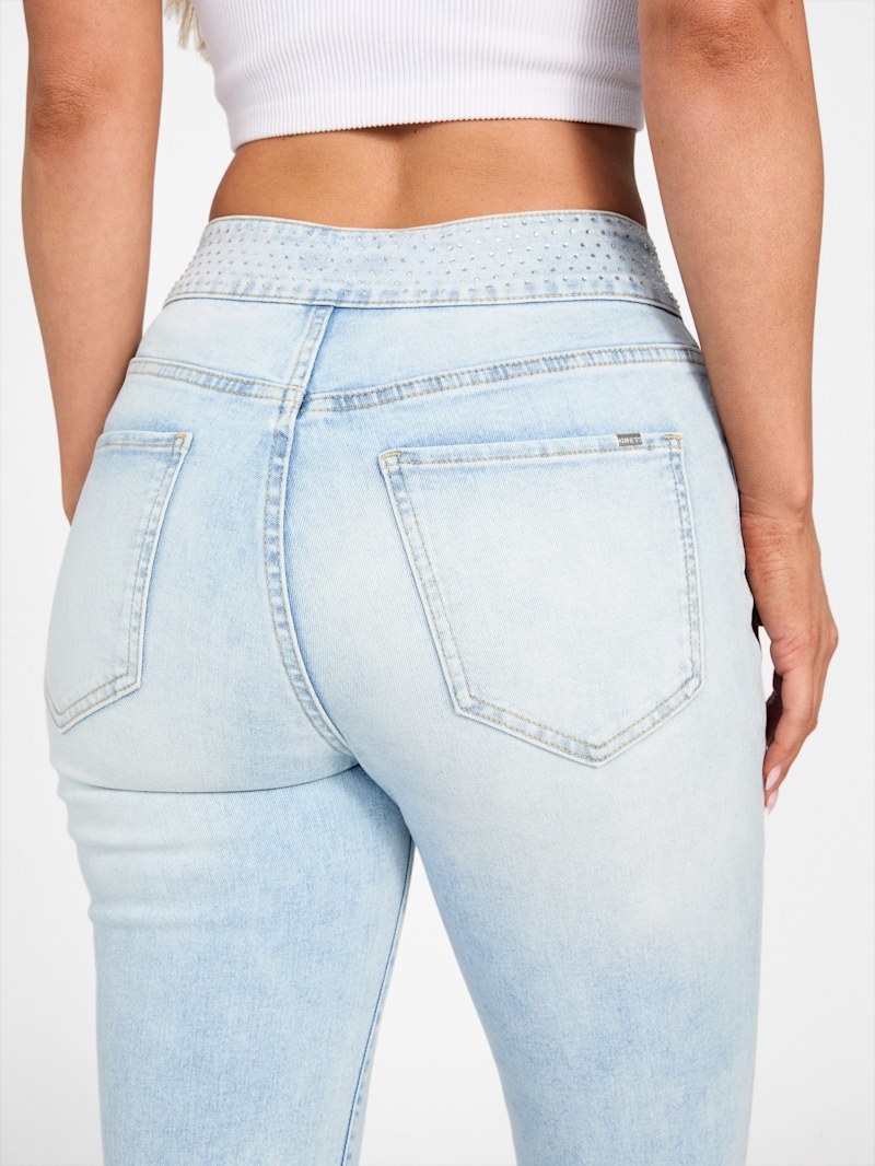 デニム・ジーパン PALM ANGELS Woman Jeans White PWYB032R24DEN003 0303 Palm Angels White Cotton Jeans - White | PWYB032R24DEN0030303