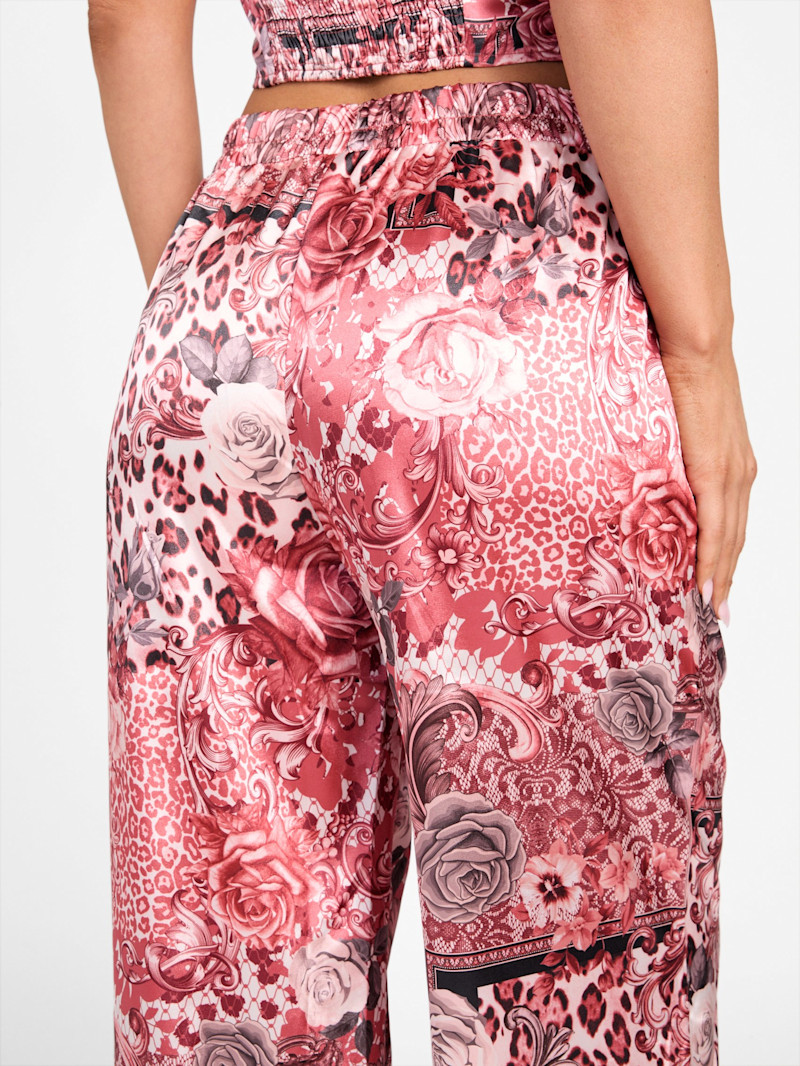 Karly Printed Satin Pants | GUESS Factory