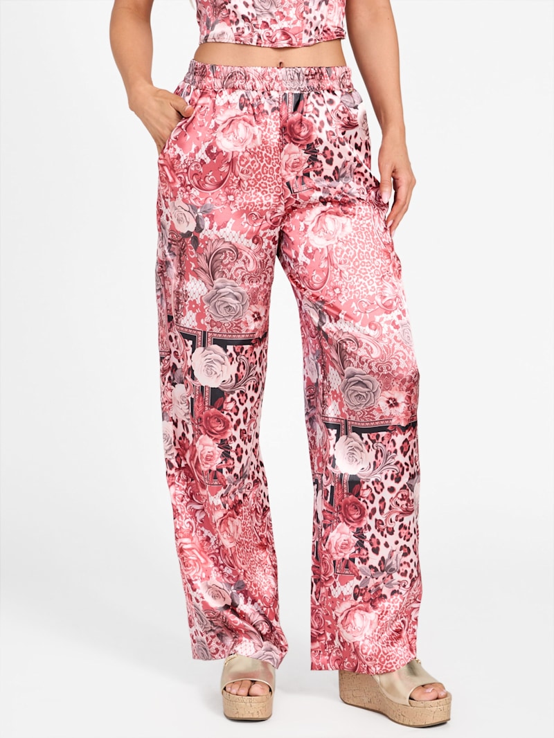 FW-E32S3 イソッチさん専用 FW-32S3FW-32S3 Karly Printed Satin Pants | GUESS Factory