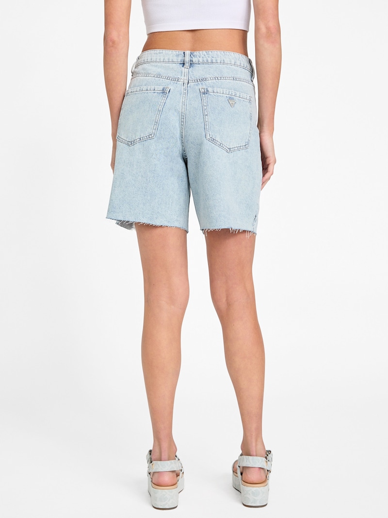 Lucy High-Rise Denim Bermuda Shorts | GUESS Factory