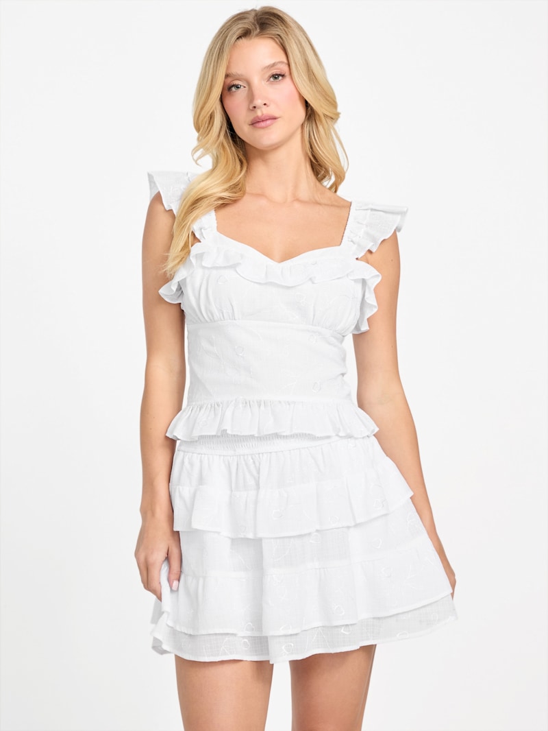 Kiara Ruffle Top | GUESS Factory