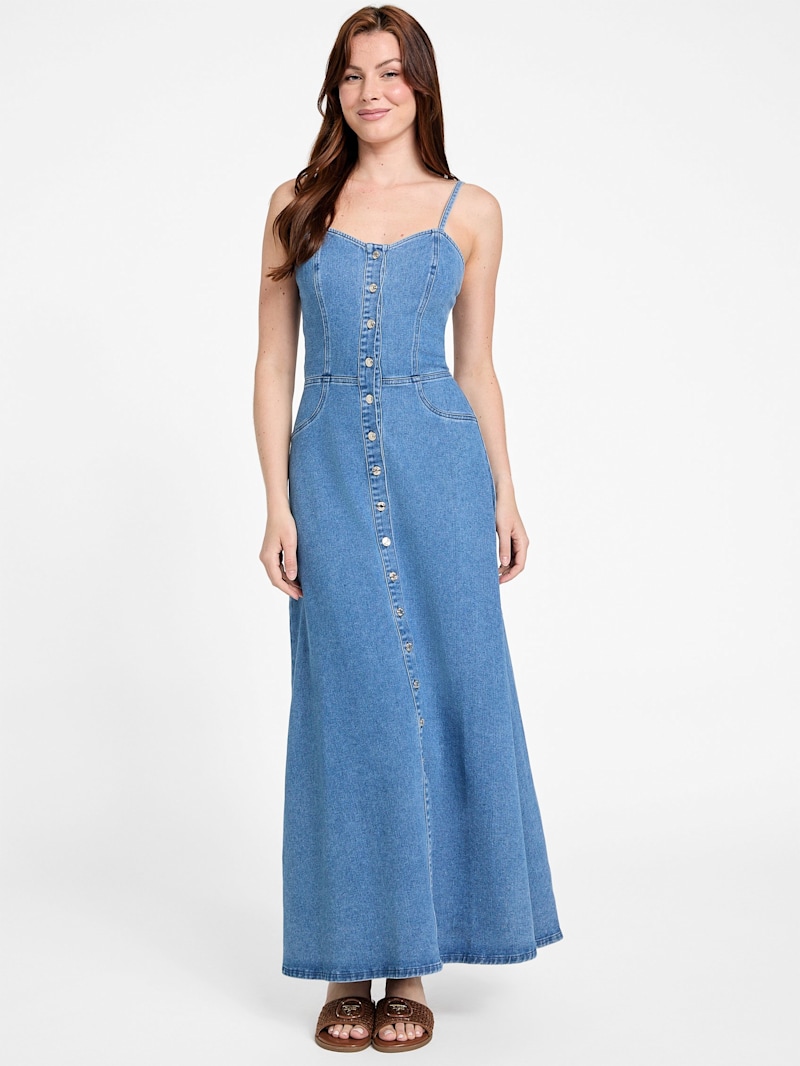 Sally Denim Maxi Dress | GUESS Factory