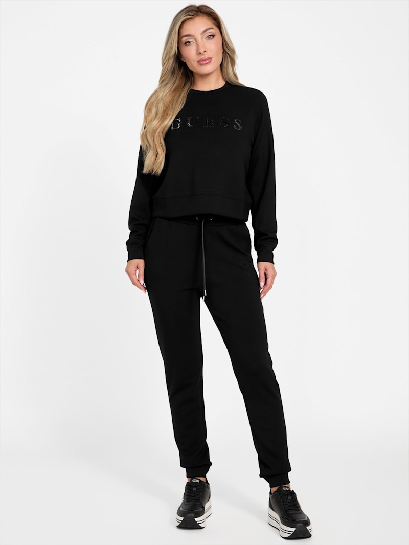authentic LOGO CREWNECK sweat ブラック　XL 美品 Sue Logo Crewneck Sweatshirt | GUESS Factory