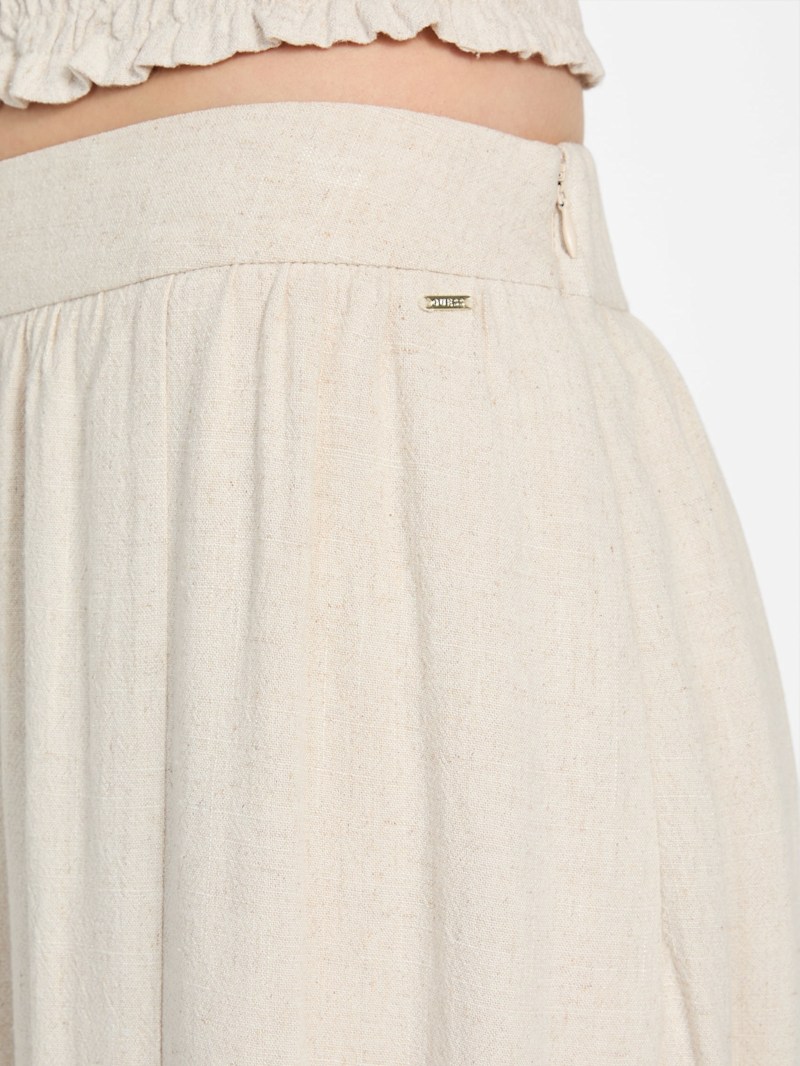 スカート A FERRETTI Woman Skirt Grey 01196619 0485 Grey Pinstripe Belt Detail Pleated Mini Skirt | Co-ords