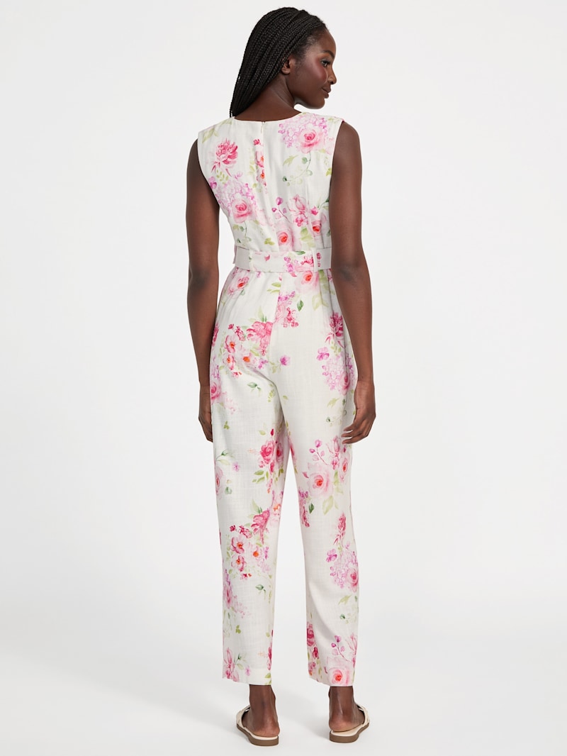 れい Zander Linen Jumpsuit | GUESS Factory