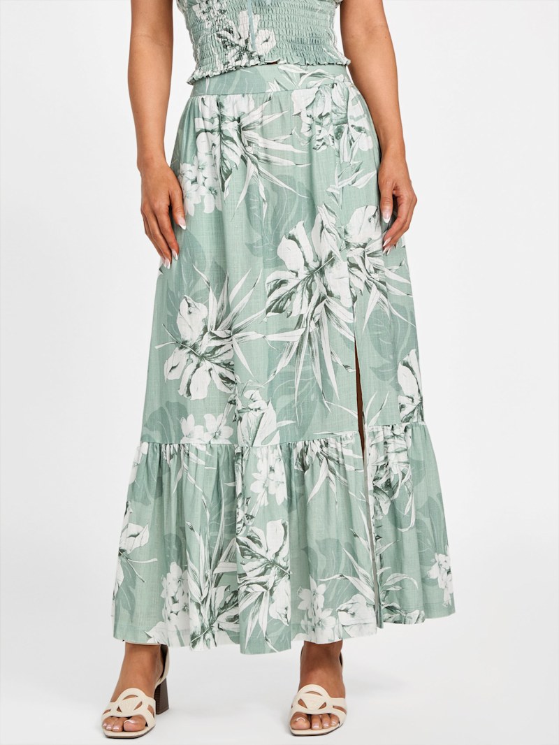 Candy Floral Linen Maxi Skirt | GUESS Factory