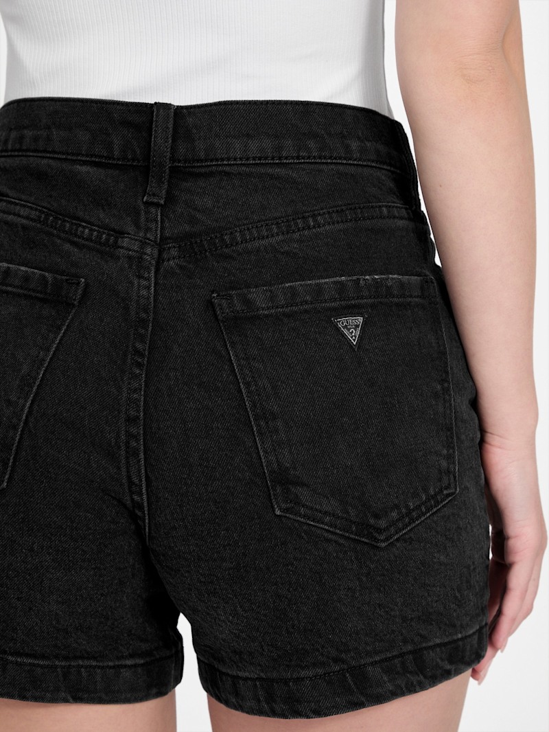 POWER GUARD ブラック ショーツ 3L(女性用　women) Elizabeth Black High-Rise Dad Shorts | GUESS Factory