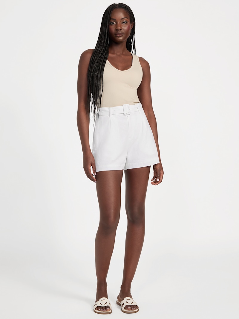 Jenna Linen-Blend Shorts | GUESS Factory