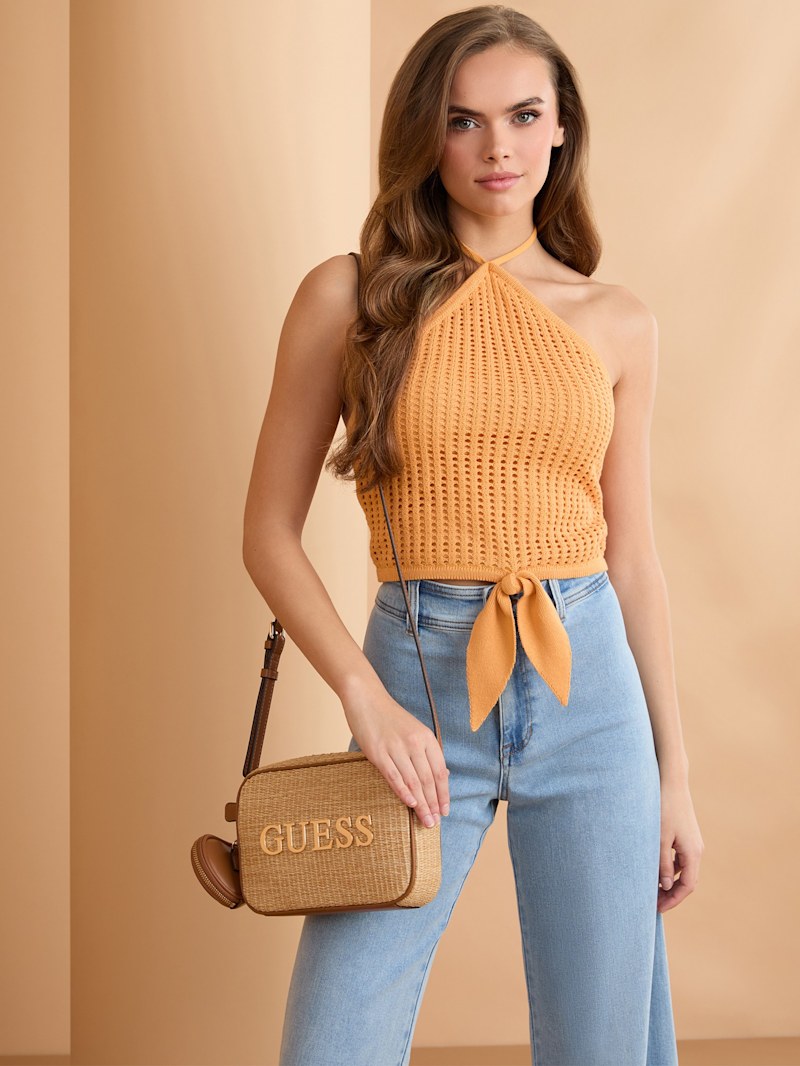 Miley Crochet Halter Top | GUESS Factory
