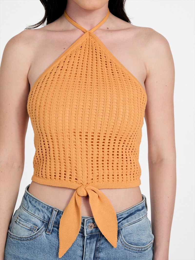 新品未使用【le】CROCHET HALTER NECK Miley Crochet Halter Top | GUESS Factory