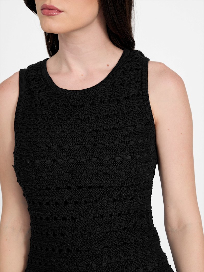 ひな Lilo Crochet Sweater Dress | GUESS Factory