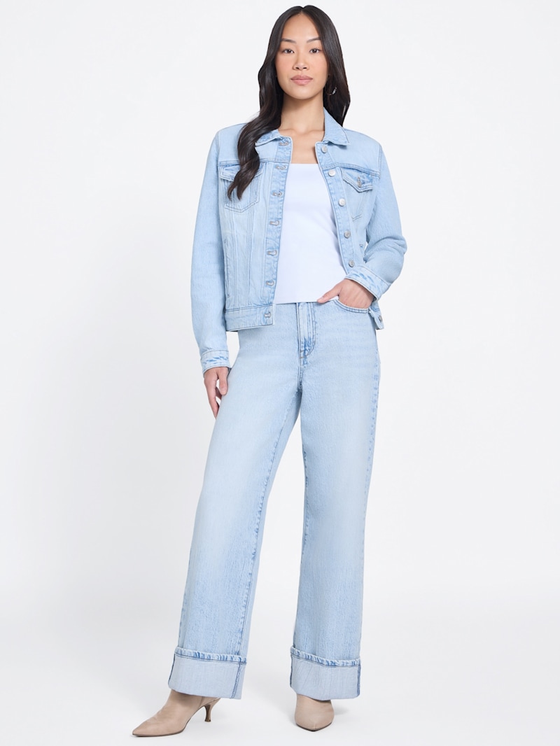 bowte2025ssシーアイランドコットンデニムJK size0 Kienen 90's High-Rise Relaxed Wide Cuffed Jeans | GUESS Factory Ca